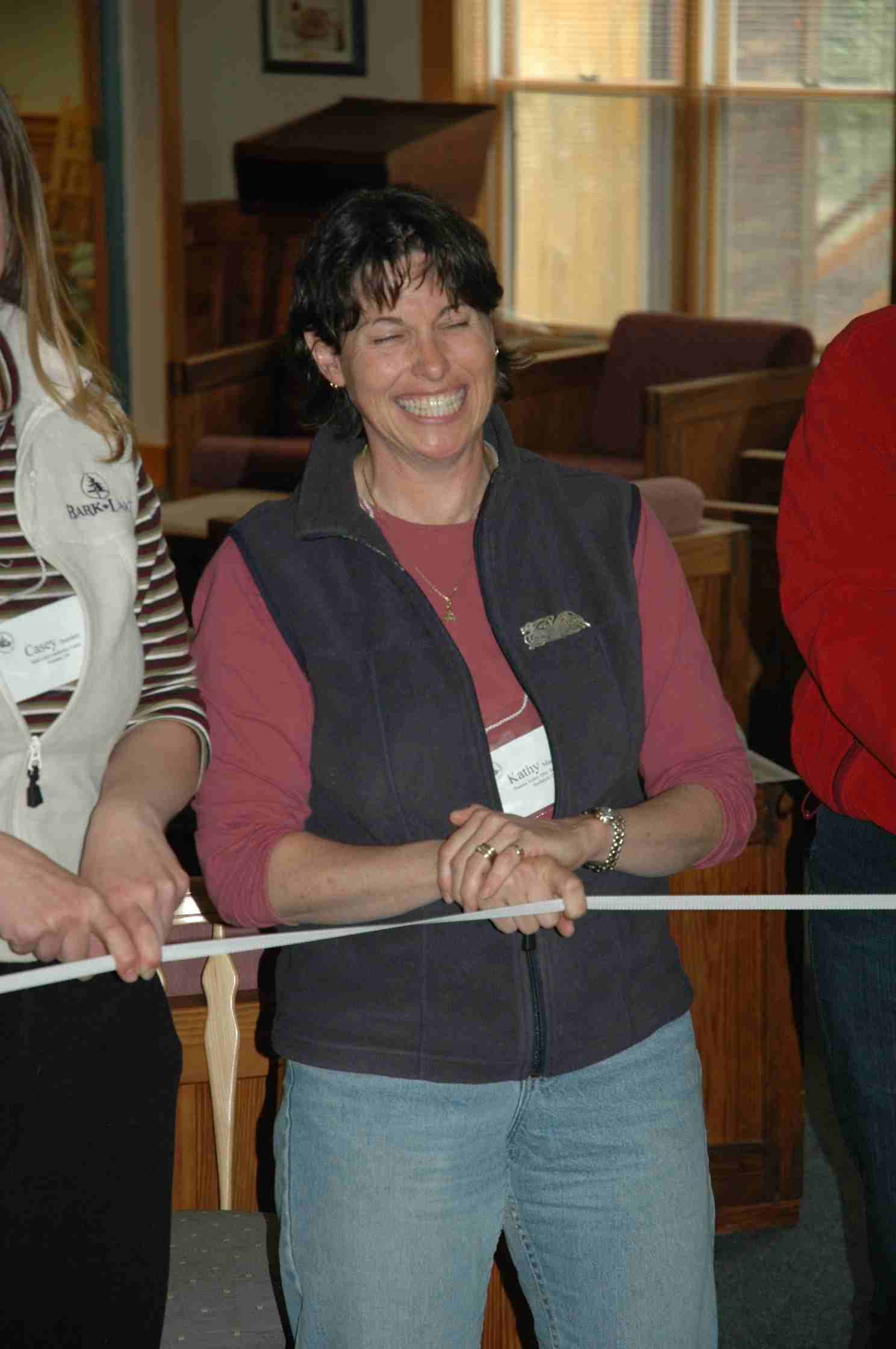 A participant enjoys an activity