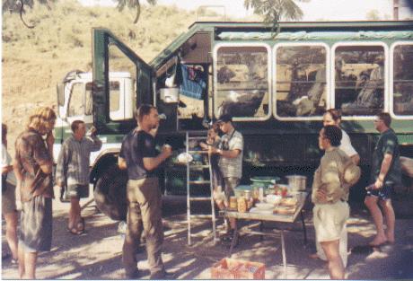 Lunch stop outside our truck