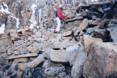 The author nearing the crater